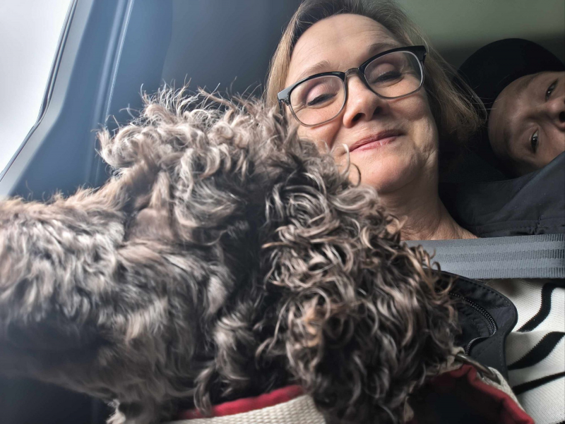 Hund, Autorin und Sohn